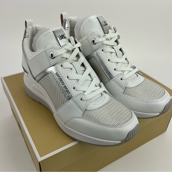 Michael Kors Women’s Georgie Trainer Glitter Chain Mesh New In Box - Picture 7 of 11